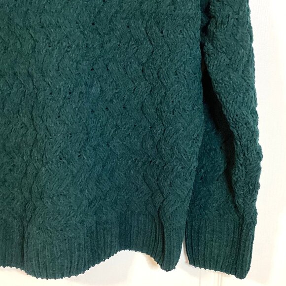 Bobeau Women's Dark Green Knit Sweater Size M Crew Neck 100% Polyester - Picture 3 of 6